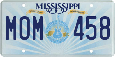 MS license plate MOM458