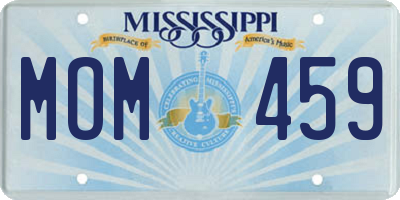 MS license plate MOM459