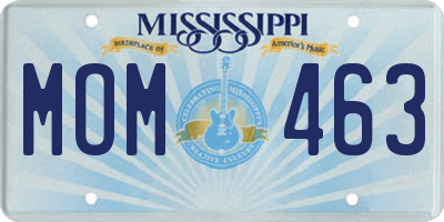 MS license plate MOM463
