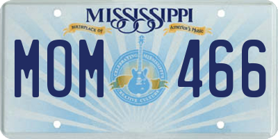 MS license plate MOM466