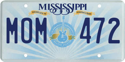 MS license plate MOM472