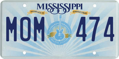 MS license plate MOM474