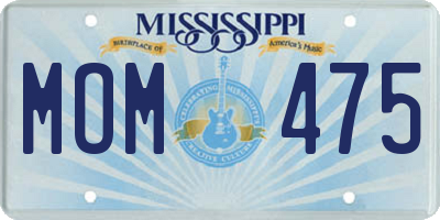 MS license plate MOM475
