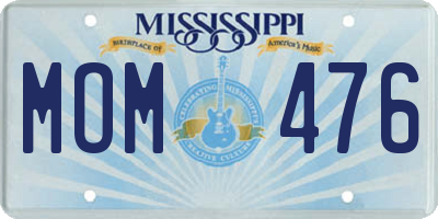 MS license plate MOM476