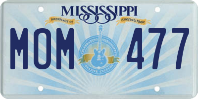 MS license plate MOM477