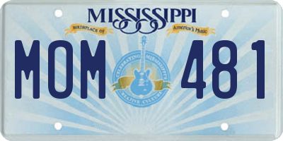MS license plate MOM481