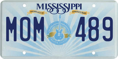 MS license plate MOM489
