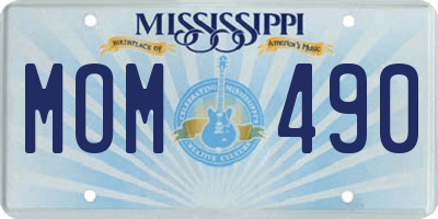 MS license plate MOM490