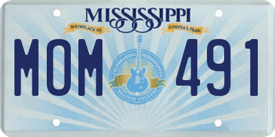 MS license plate MOM491