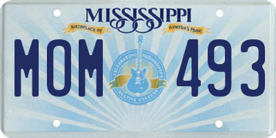 MS license plate MOM493