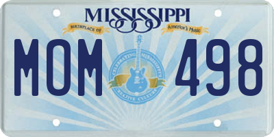 MS license plate MOM498