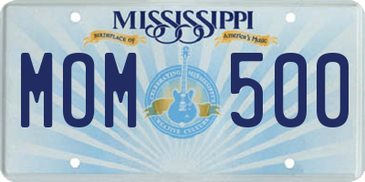 MS license plate MOM500