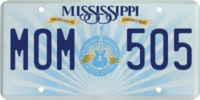 MS license plate MOM505