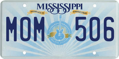 MS license plate MOM506
