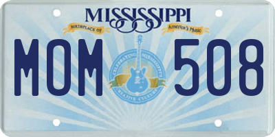 MS license plate MOM508