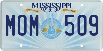 MS license plate MOM509