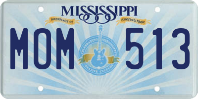 MS license plate MOM513