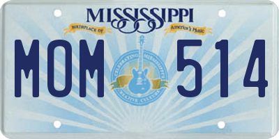 MS license plate MOM514