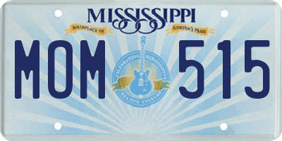 MS license plate MOM515