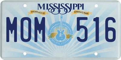 MS license plate MOM516