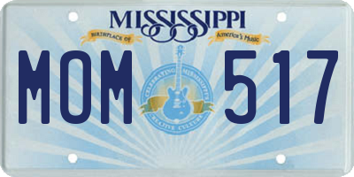 MS license plate MOM517