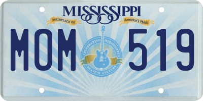 MS license plate MOM519