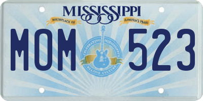 MS license plate MOM523