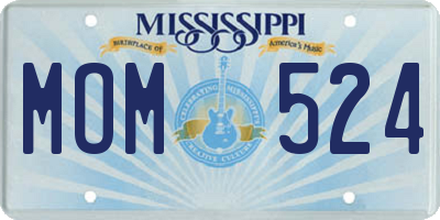 MS license plate MOM524