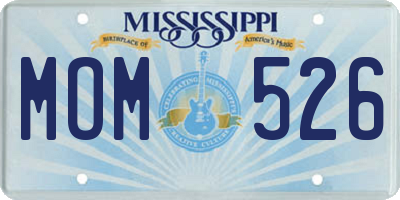 MS license plate MOM526