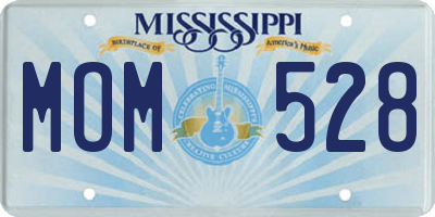 MS license plate MOM528