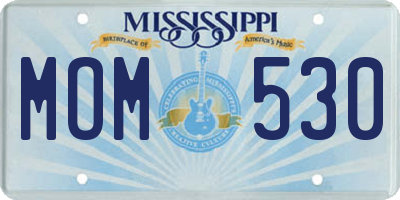 MS license plate MOM530
