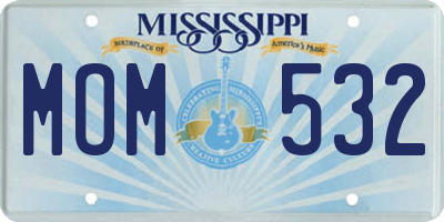 MS license plate MOM532