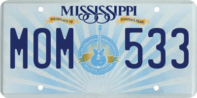 MS license plate MOM533