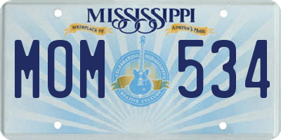 MS license plate MOM534