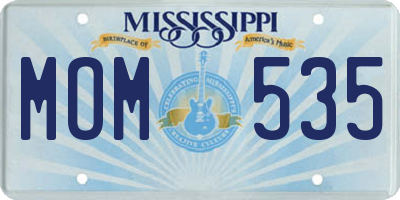 MS license plate MOM535