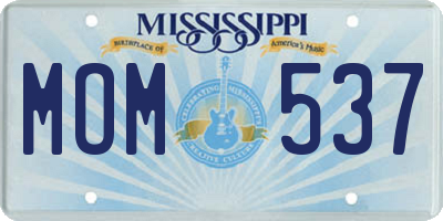 MS license plate MOM537
