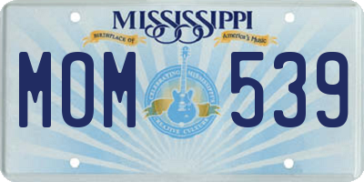 MS license plate MOM539