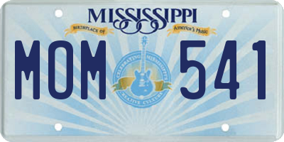 MS license plate MOM541