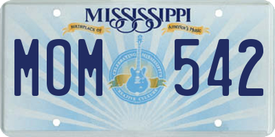 MS license plate MOM542