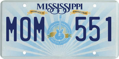 MS license plate MOM551
