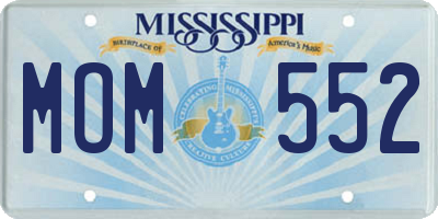 MS license plate MOM552