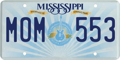 MS license plate MOM553