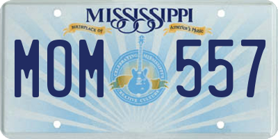 MS license plate MOM557