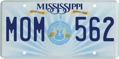 MS license plate MOM562