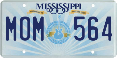MS license plate MOM564