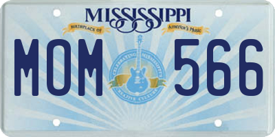 MS license plate MOM566