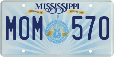 MS license plate MOM570