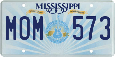 MS license plate MOM573