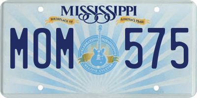 MS license plate MOM575