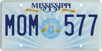 MS license plate MOM577